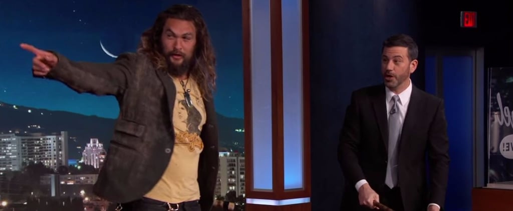 Jason Momoa Throwing Axes on Jimmy Kimmel Live Jan. 2017