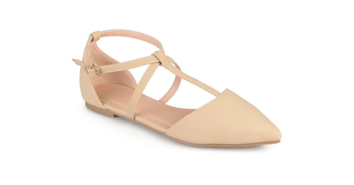 Womens Ankle Strap Ballet Flats Think