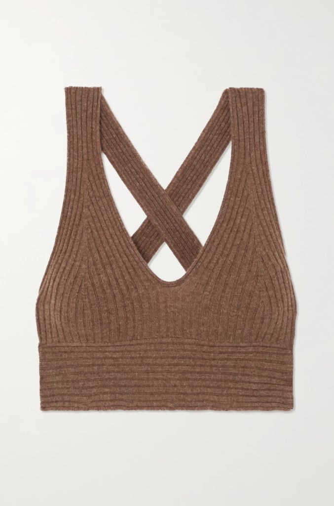 Loulou Studio Tromelin Cropped Ribbed Mélange Cashmere Top