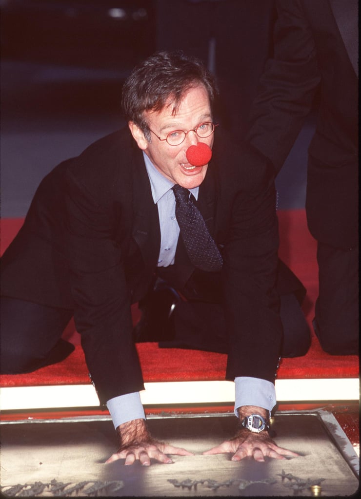 He was his usual silly self during his hand and footprint ceremony on the Hollywood Walk of Fame in December 1998.