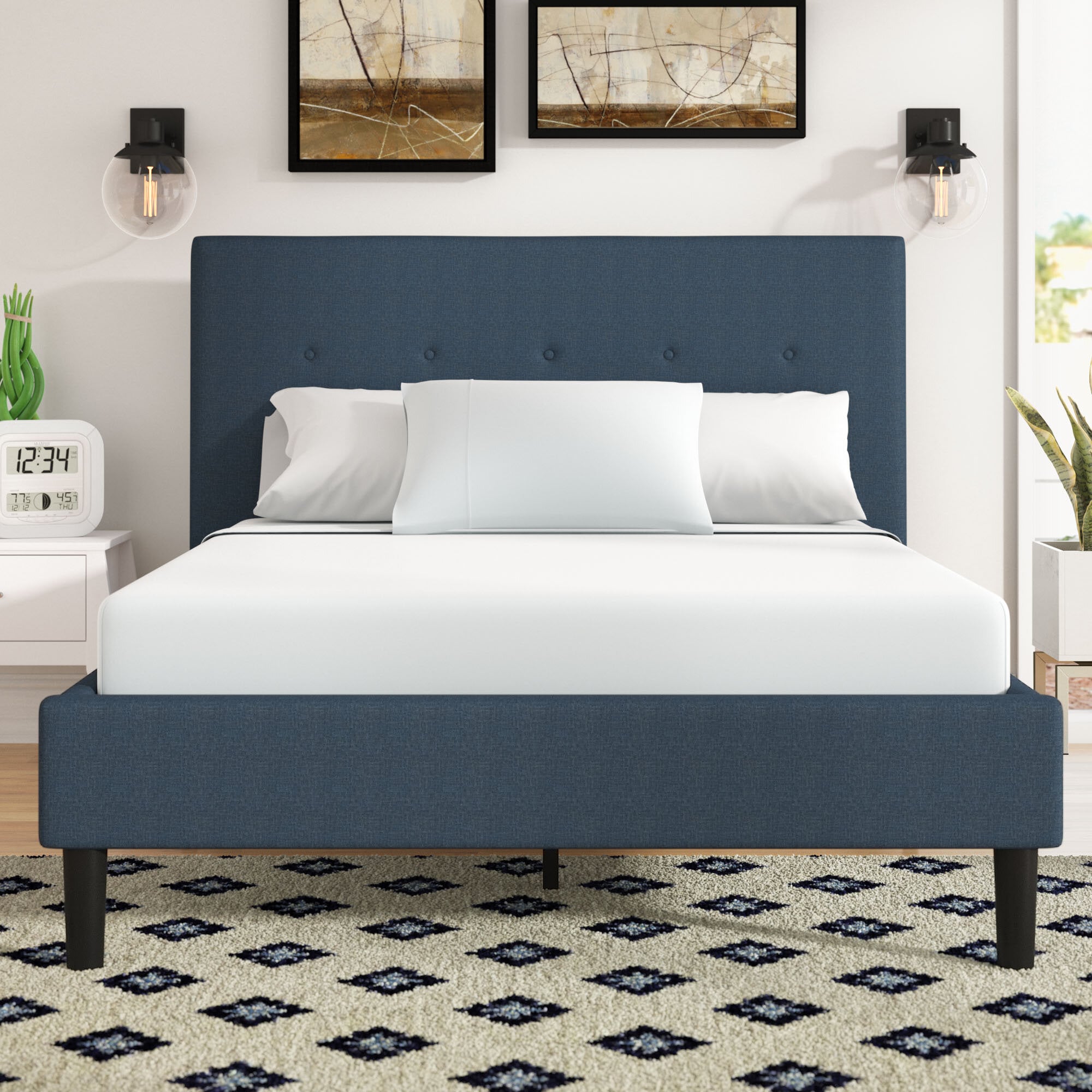 Jed button on sale upholstered bed