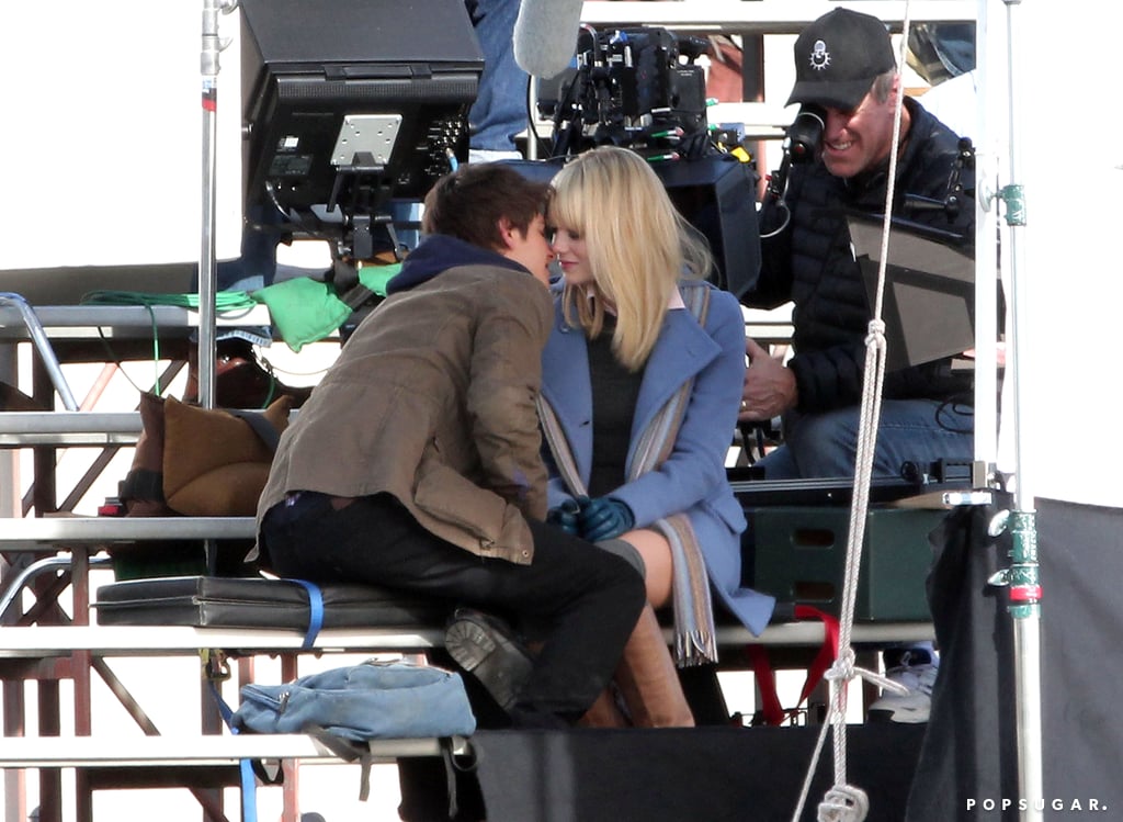 The duo kissed for the cameras while filming for The Amazing Spider-Man in LA in January 2011.