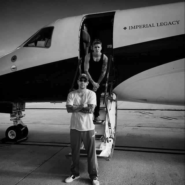 Justin Bieber struck a pose before boarding a jet.
Source: Instagram user justinbieber