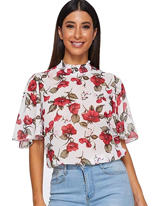 Floerns Floral Print Top