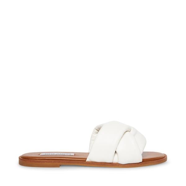 Steve Madden Georgina White Leather Sandals