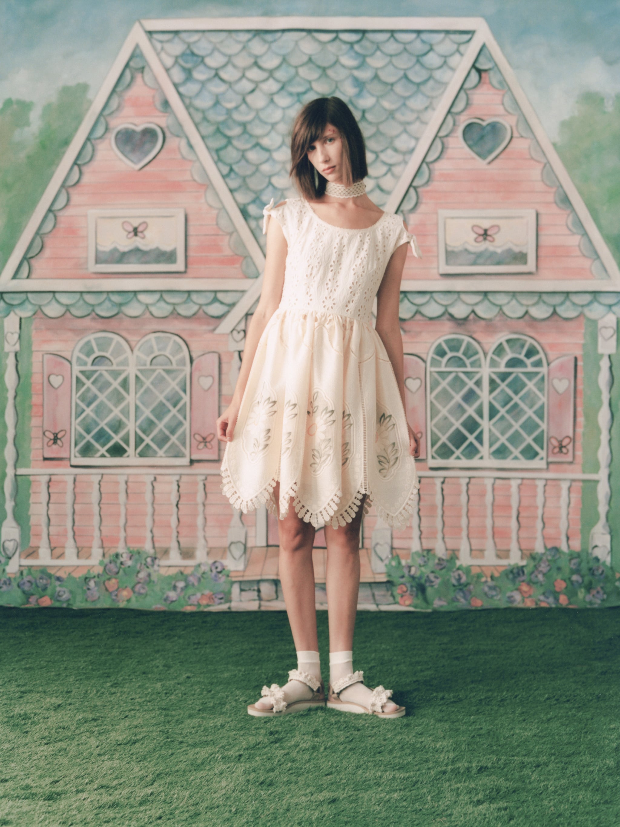 Anna sui white top dress