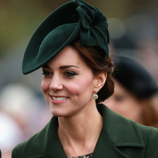 Kate Middleton Wearing a Green Coat and Hat