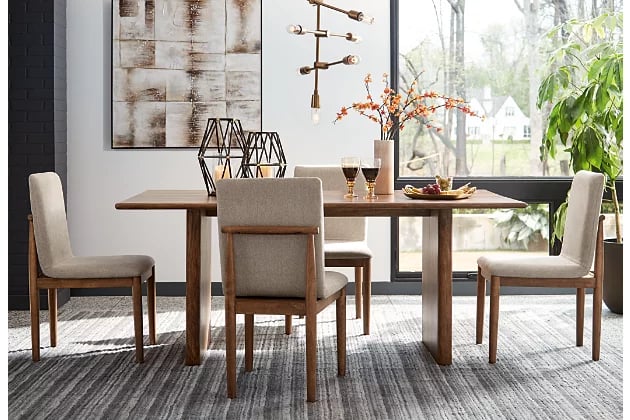 A Comfortable Dining Set: Ashley Isanti Dining Table and 4 Chairs
