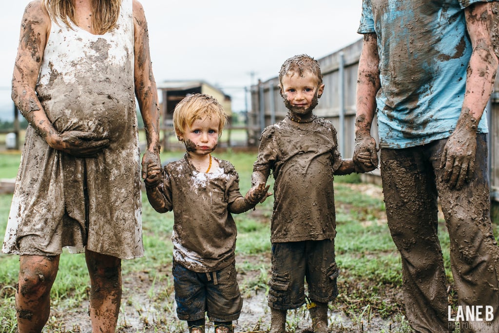Mud Fight Maternity Shoot