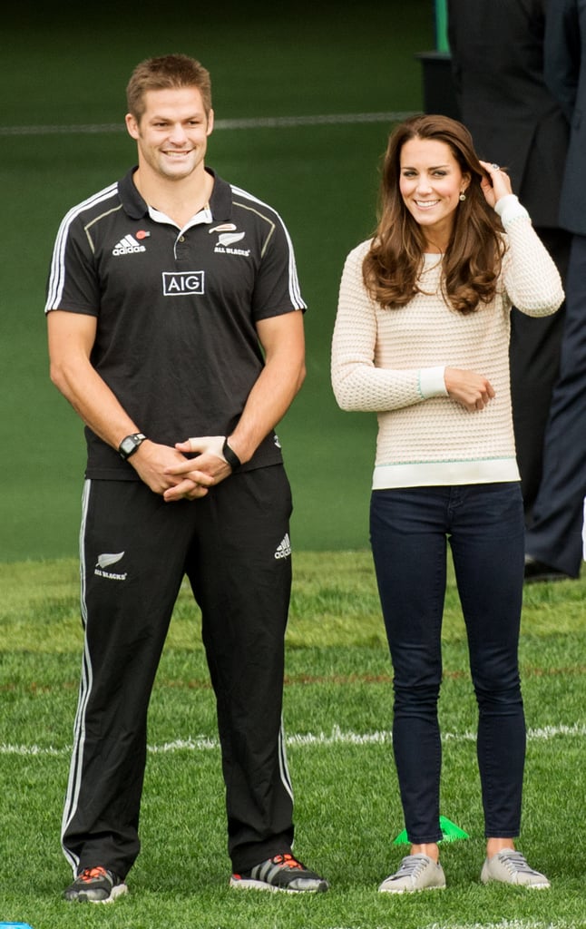 Kate wore gray sneakers when she attended a rugby tournament during her and William's tour of Australia and New Zealand in April 2014.