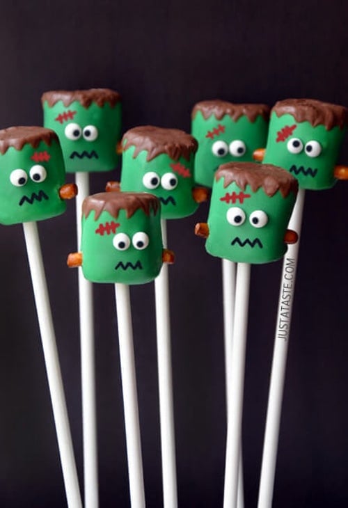 Frankenstein Marshmallow Pops