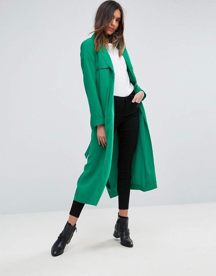 emerald green duster coat