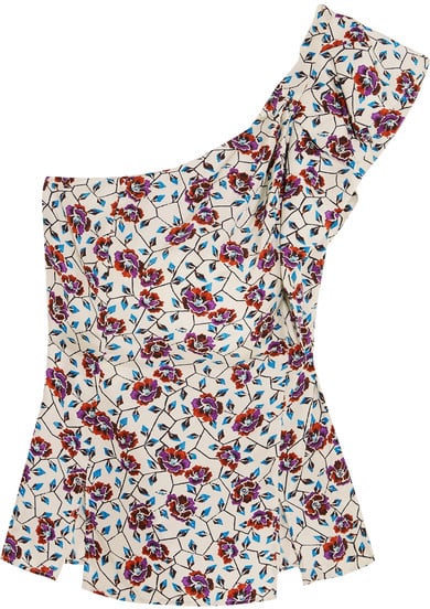 Isabel Marant Rowina One-shoulder Printed Silk Top