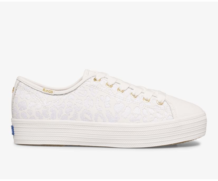Keds x Kate Spade New York Triple Kick Embroidered Leopard Leather