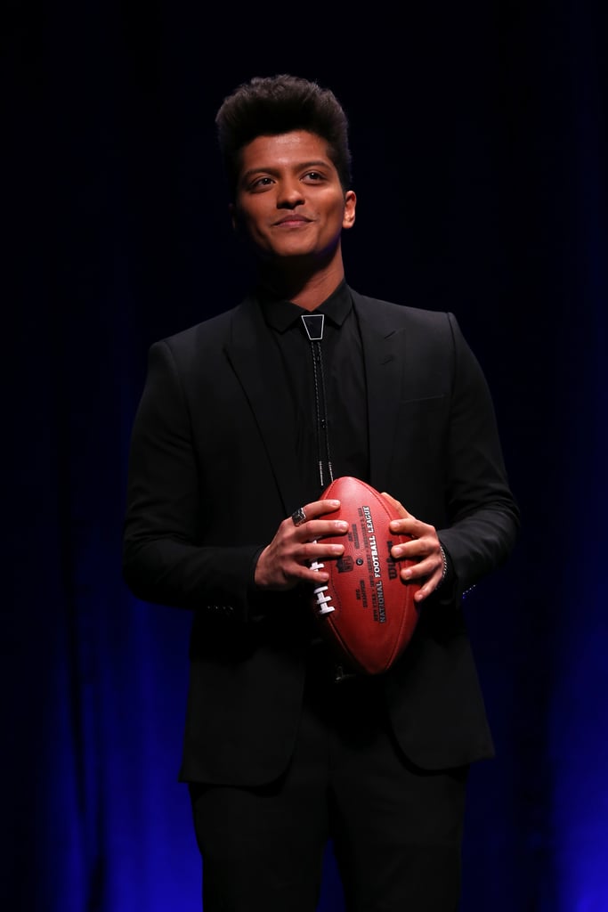 Bruno Mars did a press conference for his Super Bowl performance on Thursday.