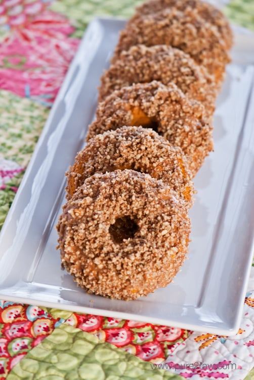 Vegan Pecan-Pumpkin Glazed Doughnuts