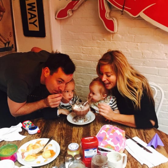 Jimmy Fallon Eats Frozen Hot Chocolate With Daughters