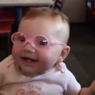 Baby Girl Wears Glasses For the First Time
