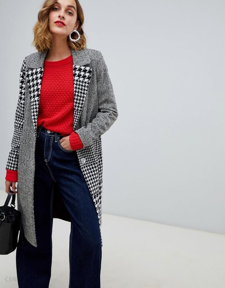 River Island Tailored Coat in Mono Check