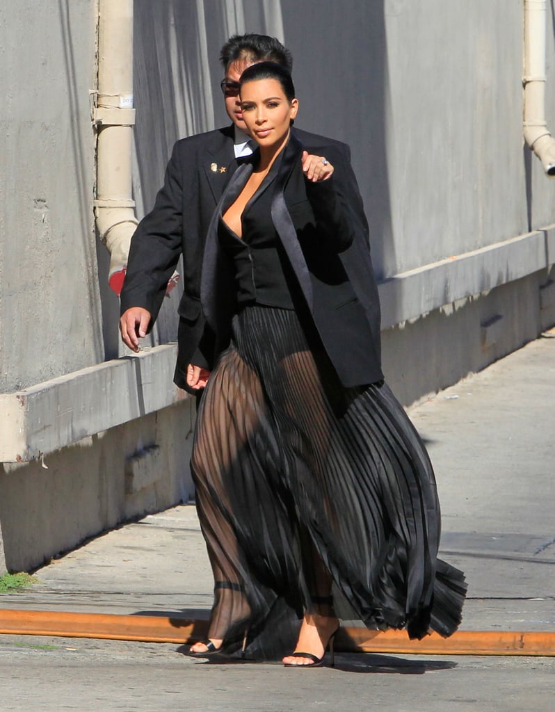 Kim Kardashian's Sheer Dress on Jimmy Kimmel Live! 2015