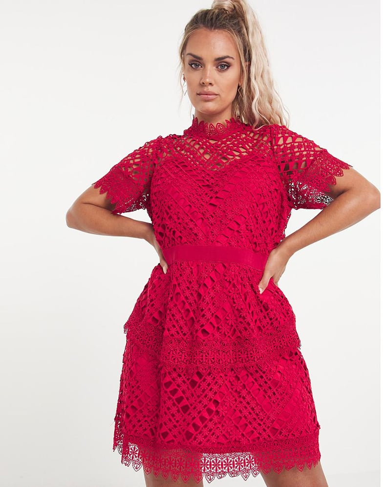 Simply Be Red Premium Stretch Lace Dress
