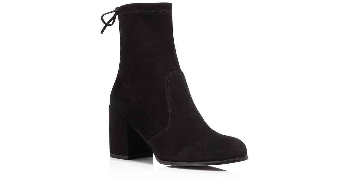 Stuart Weitzman Shorty Suede Block Heel Booties ($575) | Gigi Hadid