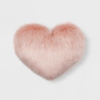 Faux Fur Oversized Heart Throw Pillow
