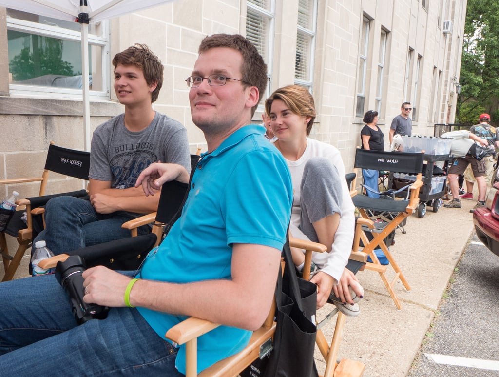 Author John Green on the set.