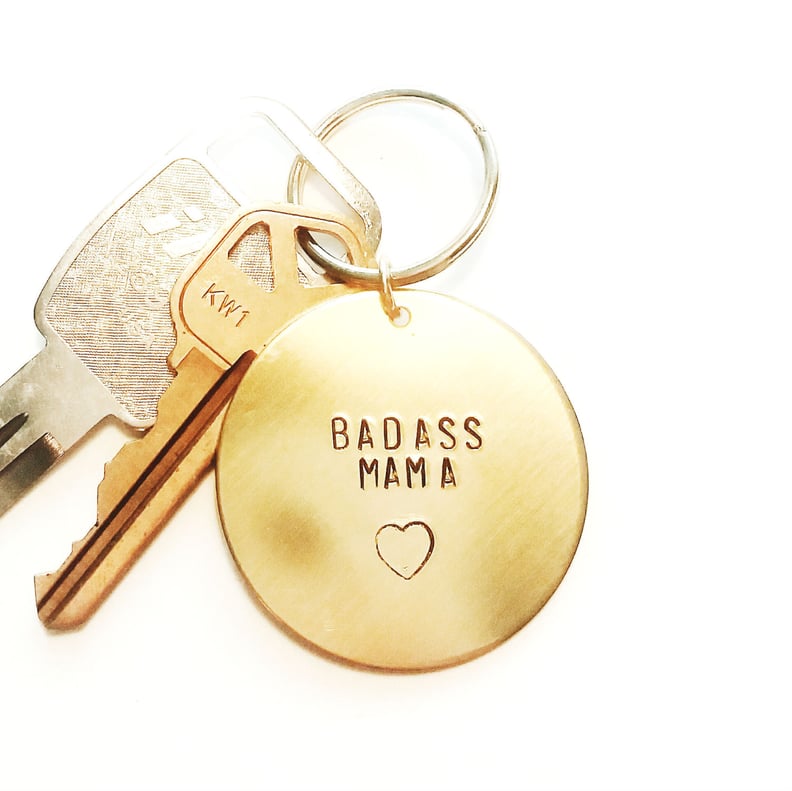 Badass Mama Gold Stamped Keychain