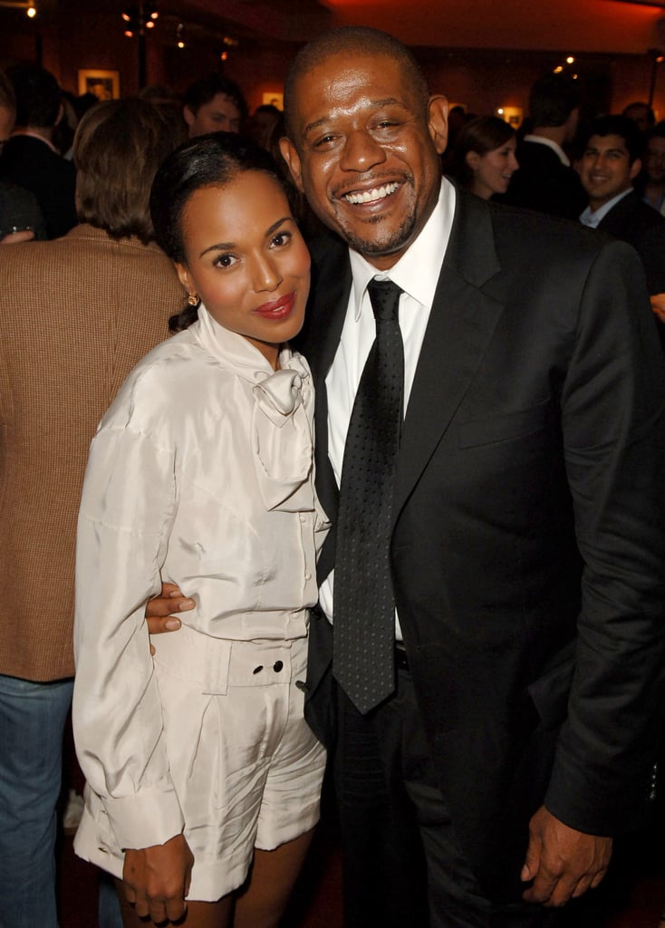 Kerry stuck close to her Last King of Scotland costar Forest Whitaker at the film's LA premiere in September 2006.