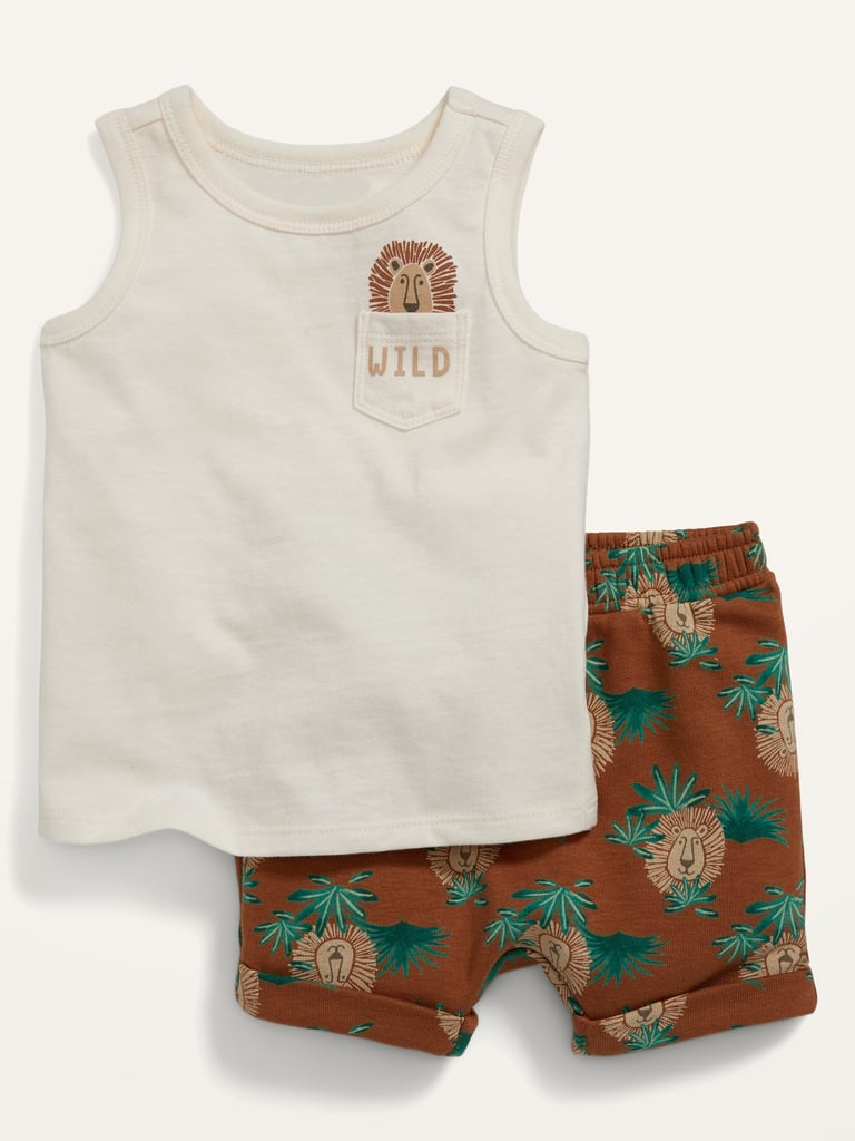Old Navy Slub-Knit Tank Top and French Terry Shorts Set