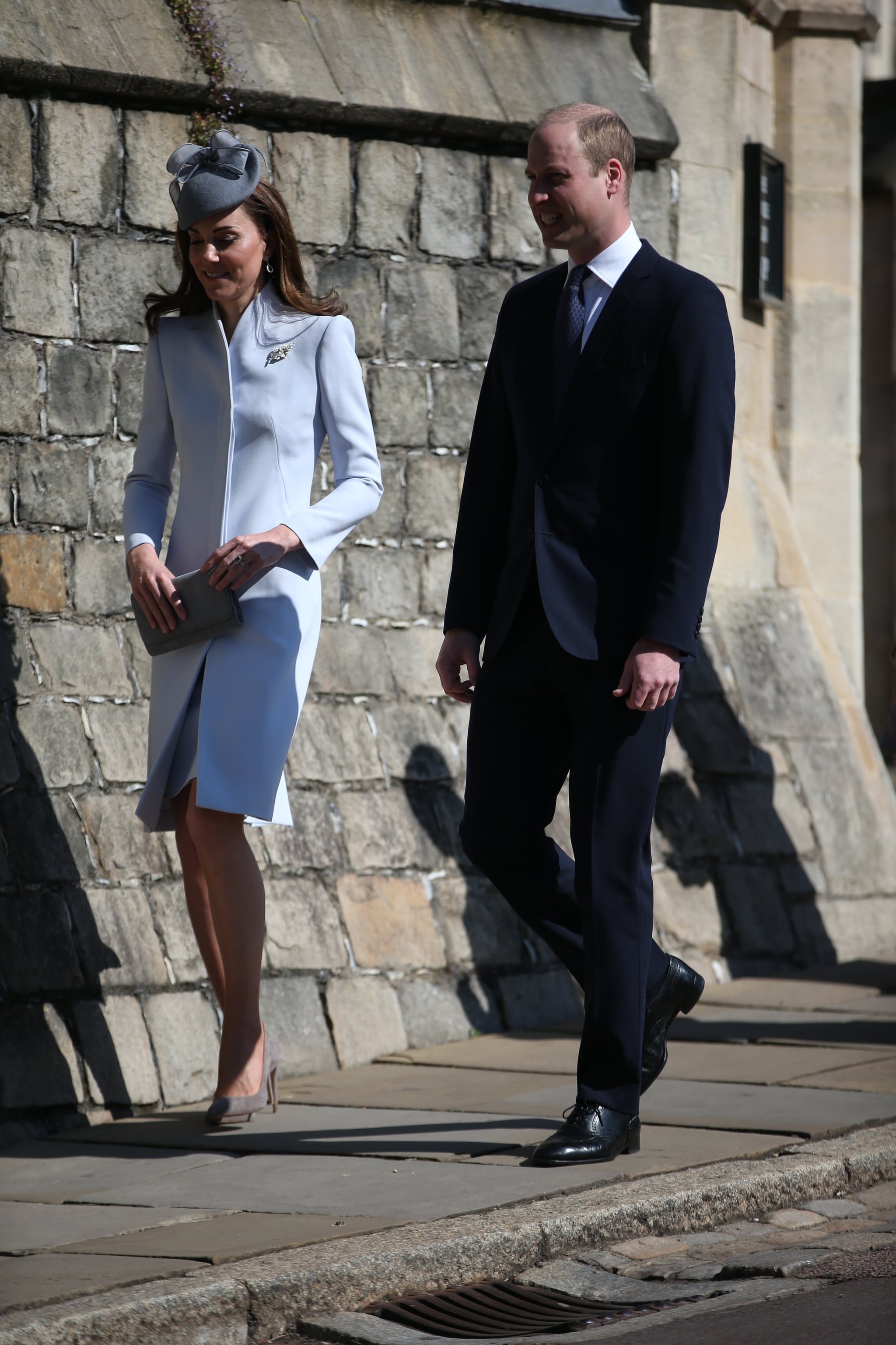 Kate Middleton Blue Coat on Easter 2019 POPSUGAR Fashion UK
