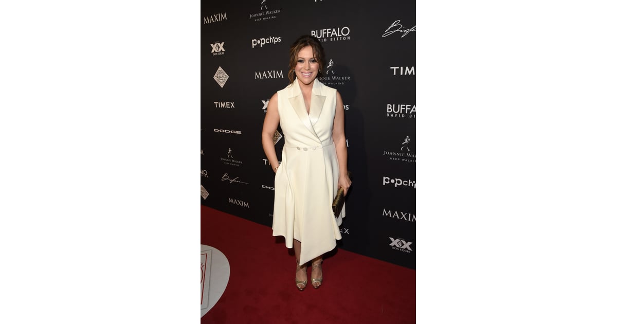 Alyssa Milano dazzled at Maxim's party. | Celebrities at Super Bowl
