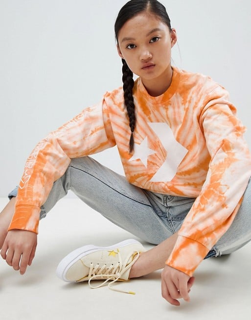 Converse Sweatshirt In Orange Tie Dye