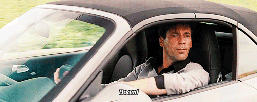 Jon Hamm driving in Bridesmaids is just hilarious.