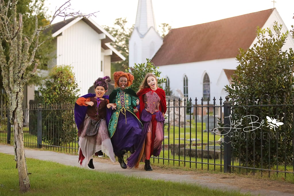 Girls Dressed Up as the Sanderson Sisters From Hocus Pocus