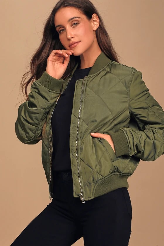 Best Bomber Jacket With a Zipper: Lulus Style Expedition Quilted Bomber Jacket