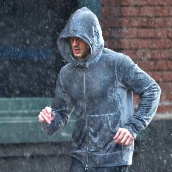 Jamie Dornan Running in Rain | Fifty Shades of Grey Photos