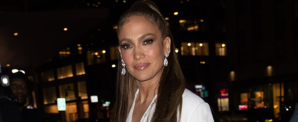 J Lo Recreates Maid in Manhattan Outfit in White Pantsuit