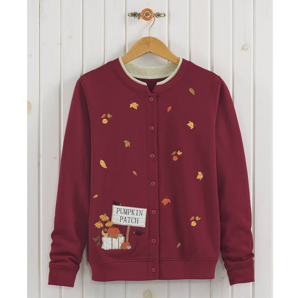 Pumpkin Patch Embroidered Cardigan