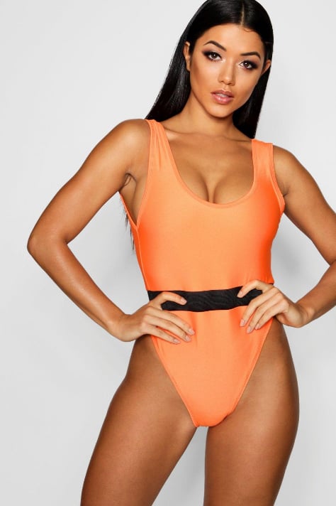 Boohoo Capri Elastic Trim Swimsuit