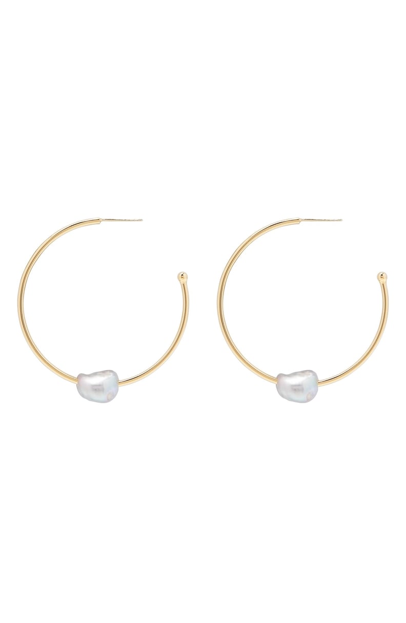 Gorjana Perla Imitation Pearl Hoop Earrings