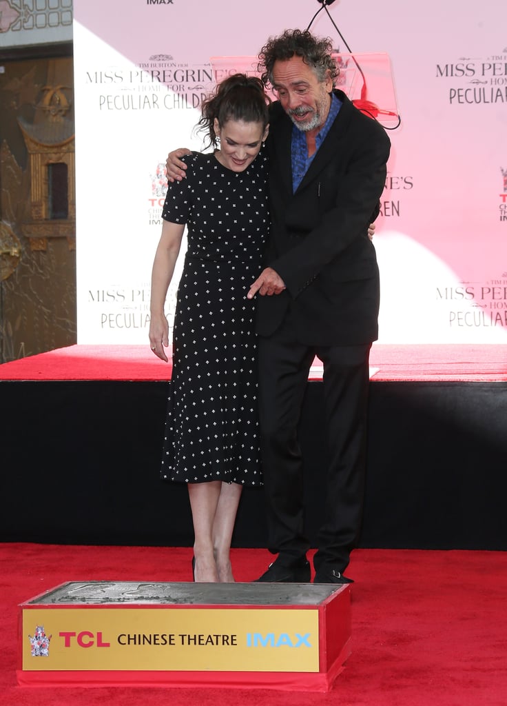 Winona Ryder and Tim Burton at Handprint Ceremony 2016