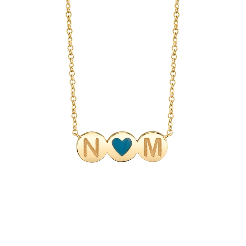 Bubble Enamel Heart Initial Necklace