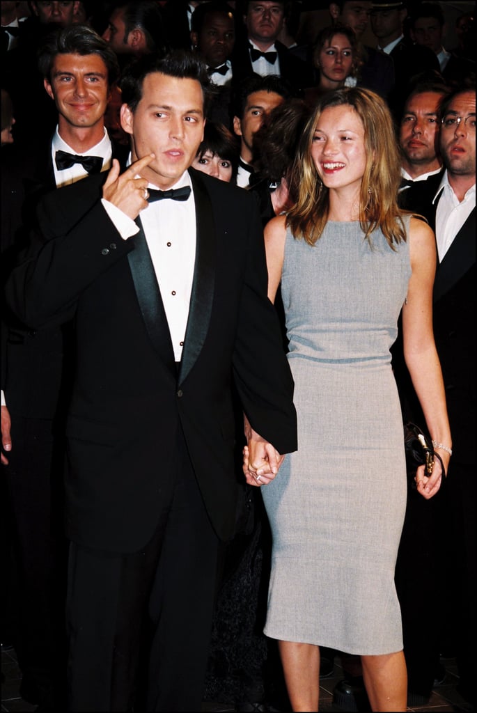 Then-couple Johnny Depp and Kate Moss walked the red carpet together for the premiere of The Brave in 1997. Then-couple Johnny Depp and Kate Moss walked the red carpet together for the premiere of The Brave in 1997.