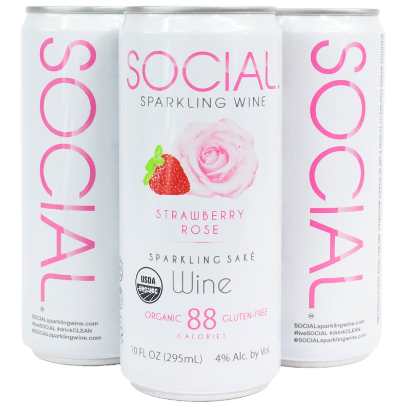 Social Sparkling Wine Strawberry Rose Four-Pack