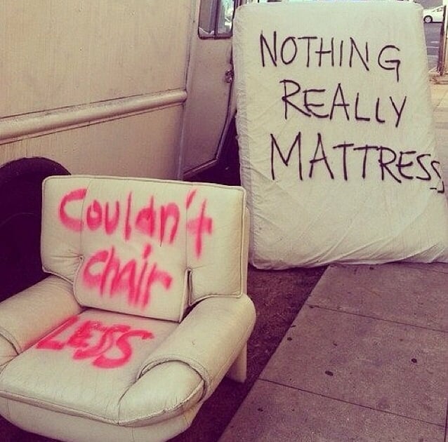 "Furniture puns" Source Reddit user Amandajohnstonn Best Imgur