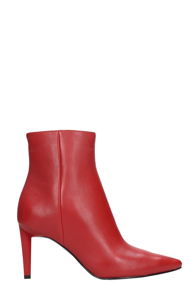 Kendall + Kylie Red Leather Ankle Boots