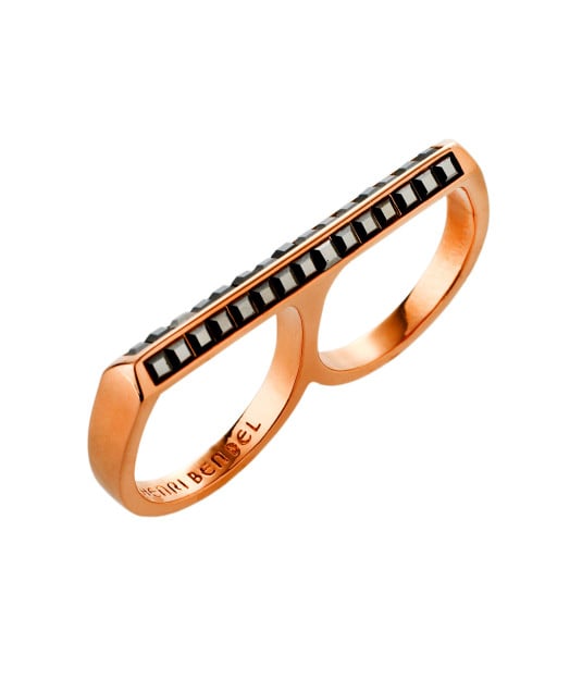 Henri Bendel Pavé Deco Bar Double Ring