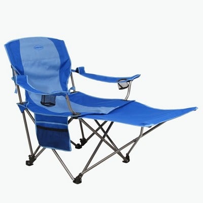 Kamp-Rite Folding Lawn Chair With Detachable Footrest and Cup Holders